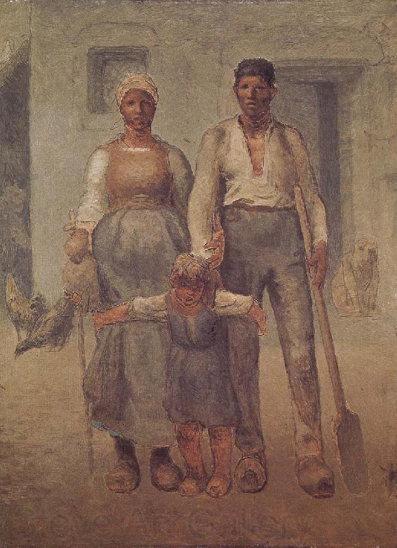 Jean Francois Millet Peasant family Norge oil painting art